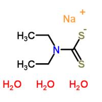 铜试剂二乙基二硫代氨基甲酸钠 三水合物  Sodium diethyldithiocarbamate, trihydrate   20624-25-3